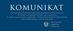 KOMUNIKAT PROKURATURY KROSNO